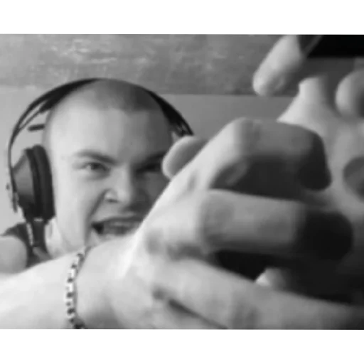 person headphones black and white