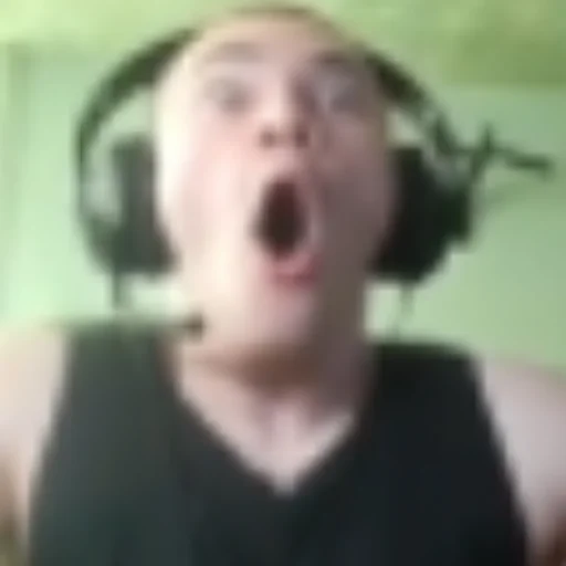 headphones person human face