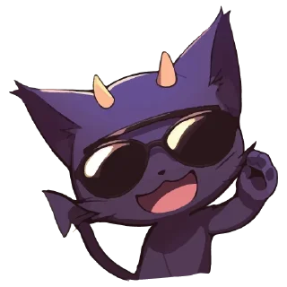 Стикер кот дьявола @cute_enot_art - 4