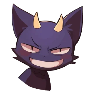 Стикер кот дьявола @cute_enot_art - 10