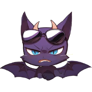 Стикер кот дьявола @cute_enot_art - 7