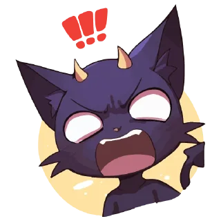 Стикер кот дьявола @cute_enot_art - 6