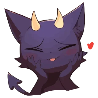 Стикер кот дьявола @cute_enot_art - 0