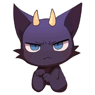Стикер кот дьявола @cute_enot_art - 8