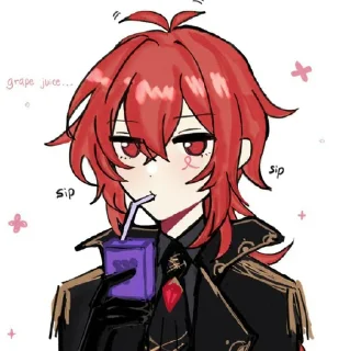 Sticker дилюк лучшее солнышко. - 0