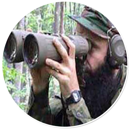 person man binoculars