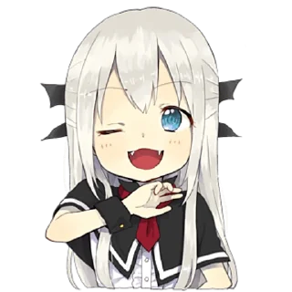 Стикер Маленькая дьяволица @nyasticks - 1