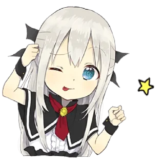 Стикер Маленькая дьяволица @nyasticks - 5