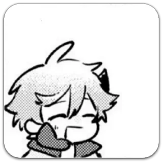 Стикер чб геншин @dilonshy - 1