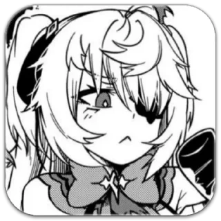 Стикер чб геншин @dilonshy - 3