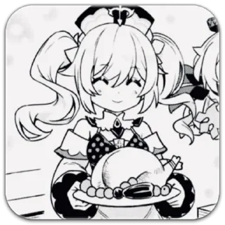 Стикер чб геншин @dilonshy - 7