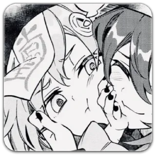 Стикер чб геншин @dilonshy - 8