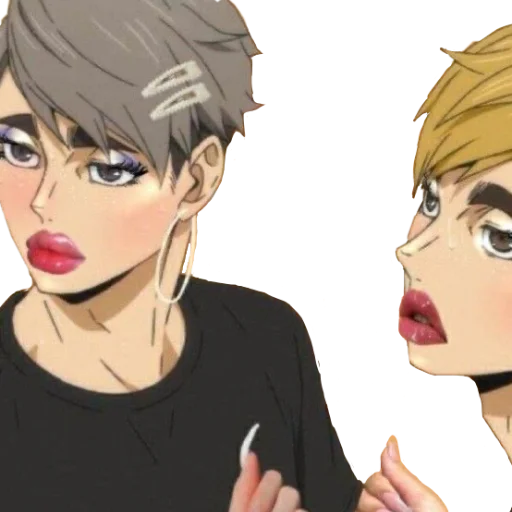 cartoon human face anime