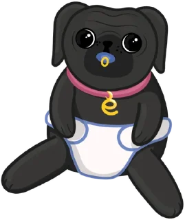 Sticker Eva The Pug by @otch1sleno - 11