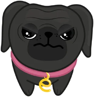 Sticker Eva The Pug by @otch1sleno - 3