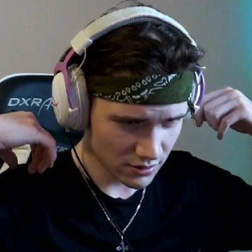 headphones person human face