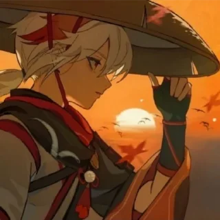 Стикер Кадзуха @itsgensharts - 6