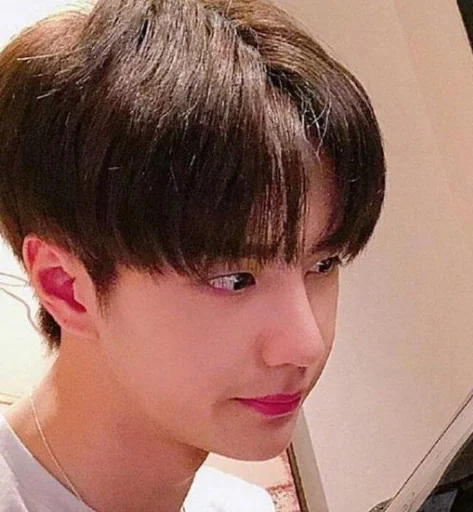 person bangs hairstyle