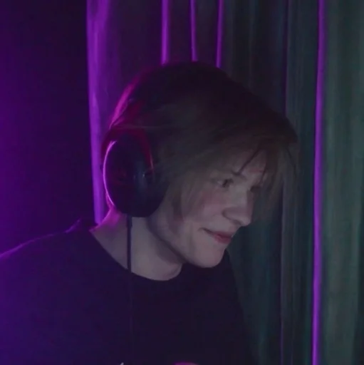 headphones person human face