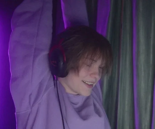 headphones person human face