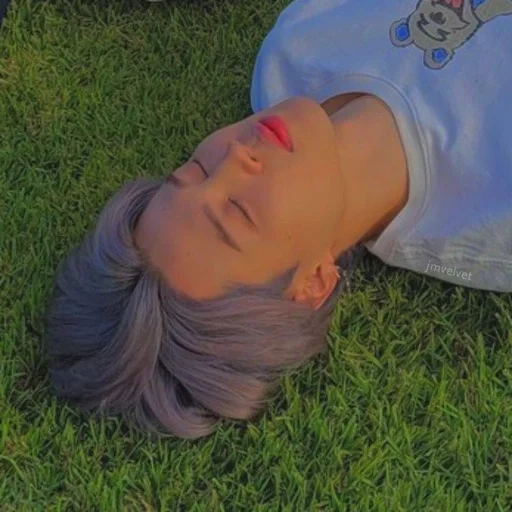 human face person grass