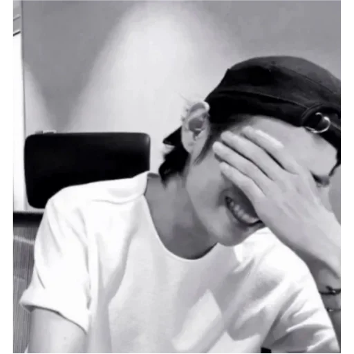 person human face black and white