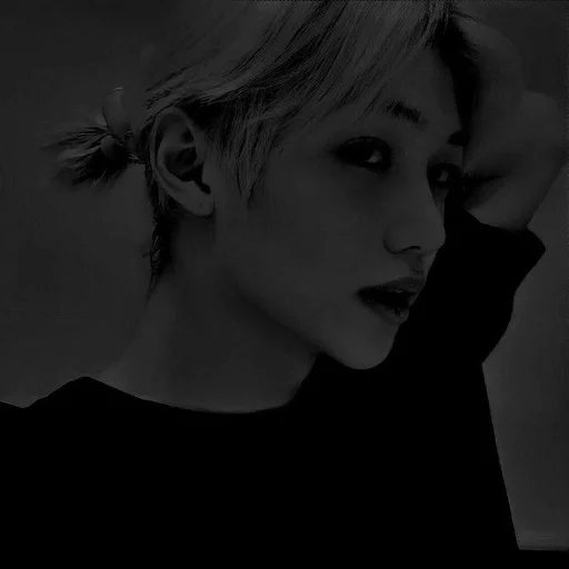 black and white human face person