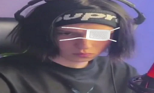 headphones person blindfold