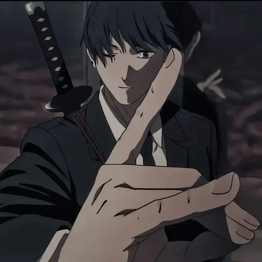 Стикер человек бензопила @anime_stickerr - 4