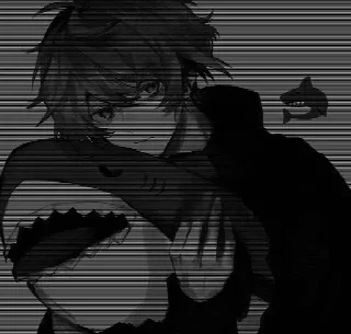 Стикер чб - 10