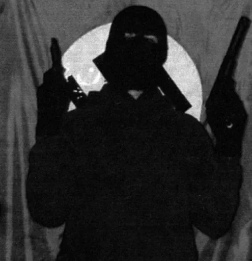 black and white gun clothing