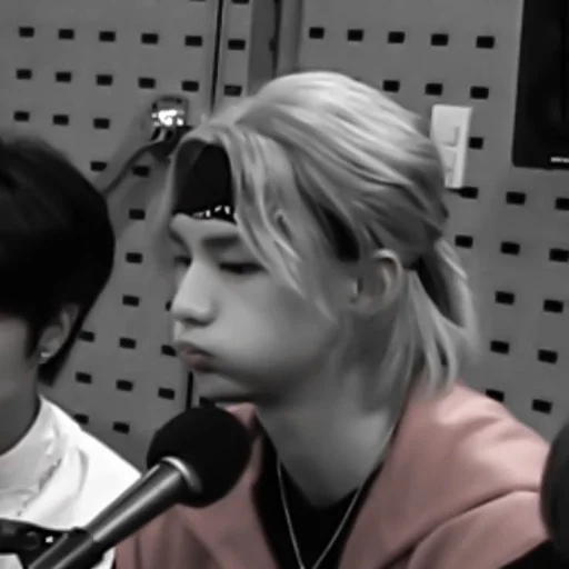 human face microphone person