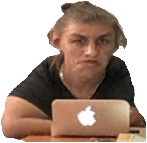 person human face laptop