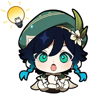 Стикер genshin chibi emotes - 1