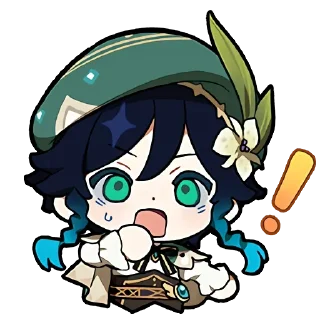 Стикер genshin chibi emotes - 8