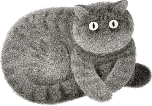 Grey cat @tvstickers - 