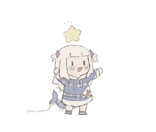 Стикер Gura和宝宝的奇奇怪怪 - 7