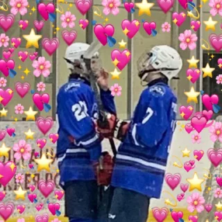 Стикер ХК Девон🤍💙🏒автор: @Pol9I - 3