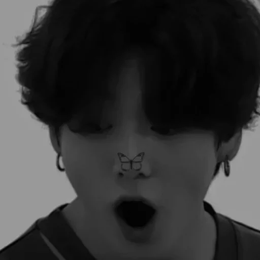 black and white person jaw