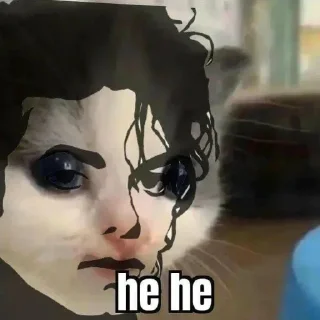 Стикер hehe cat - 8