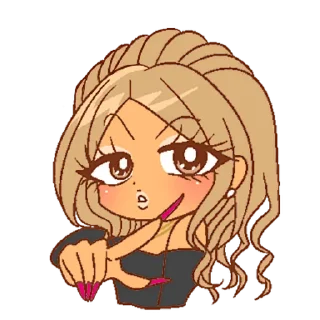 Стикер 2000's gyaru  ♡  @ririmoji
  by Bisuko Ezaki (line) - 5