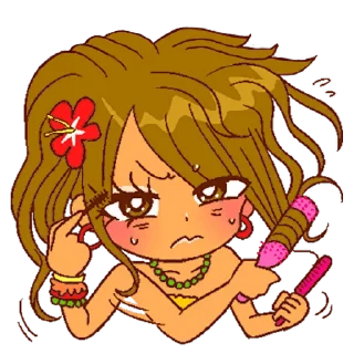 Стикер 2000's gyaru  ♡  @ririmoji
  by Bisuko Ezaki (line) - 11