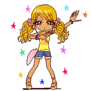 Стикер 2000's gyaru  ♡  @ririmoji
  by Bisuko Ezaki (line) - 4