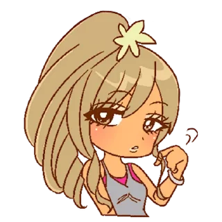 Стикер 2000's gyaru  ♡  @ririmoji
  by Bisuko Ezaki (line) - 1