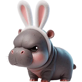 Sticker Бегемотик кролик @Nyasticks - 1