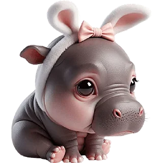 Sticker Бегемотик кролик @Nyasticks - 2