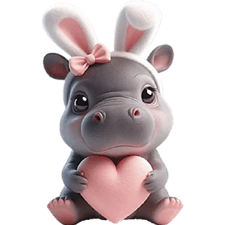 Sticker Бегемотик кролик @Nyasticks - 8