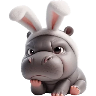 Sticker Бегемотик кролик @Nyasticks - 11