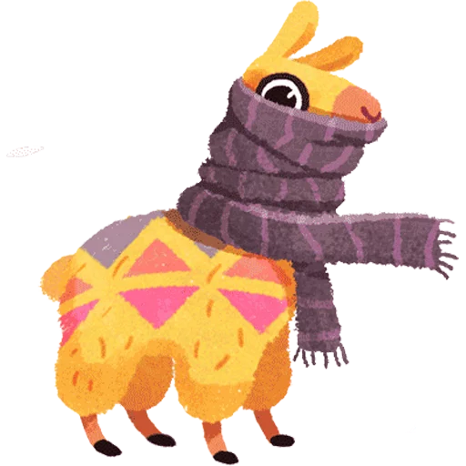 hipster llama - cartoon