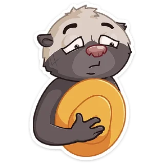 Стикер Медоед Хоня от @TgSticker - 0